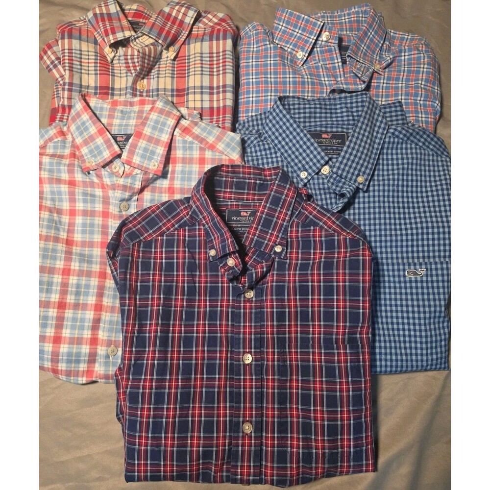 Vineyard Vines Lot Of 5 Long Sleeve Plaid Button Down Shirts Men’s Size X-Small